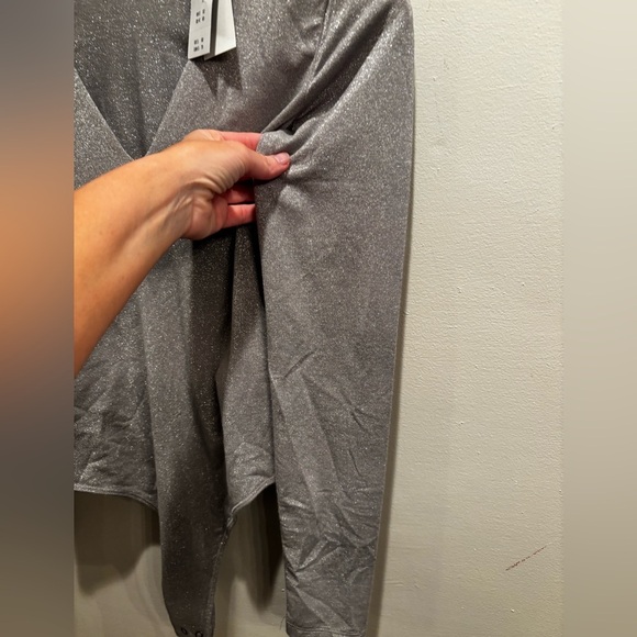 Abercrombie & Fitch Gray Bodysuit metallic sparkly bold party event feminine - Picture 13 of 16